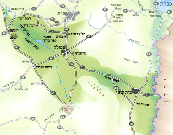 מפה של עמק בית שאן